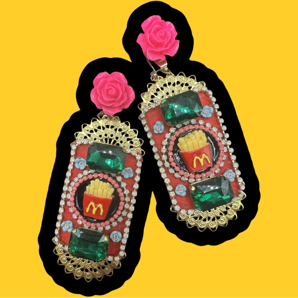 Couture Earrings - I’m Loving It - Colorful Fast Food Earrings